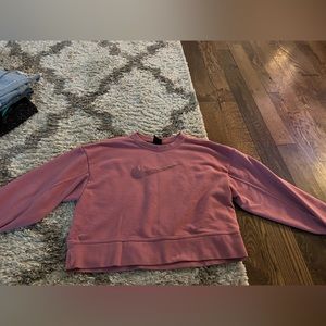 Nike cropped sweatshirt- dark pink color- size x-small